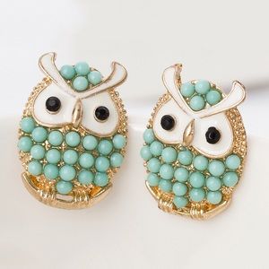fashion owl beads earring